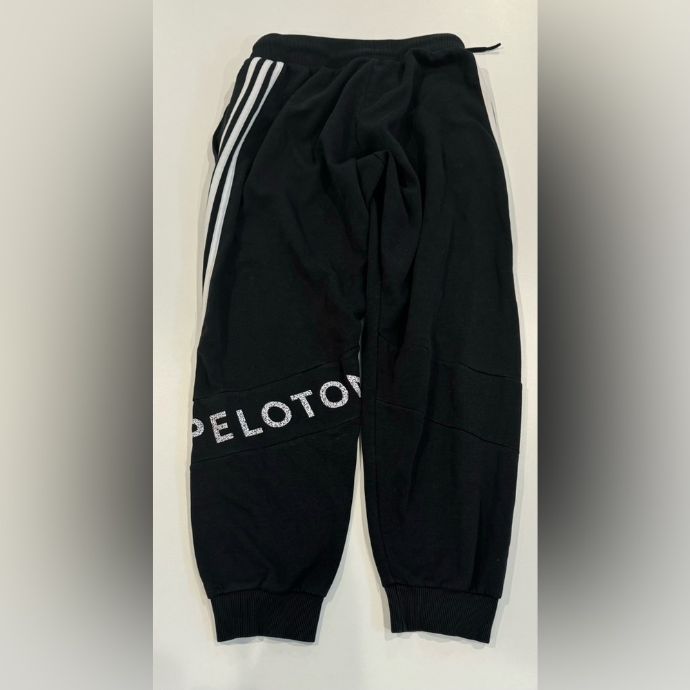 2/$20 Adidas x Peloton Jogger Men S Black White Pants Baggy Track Sweatpants - Picture 3 of 3